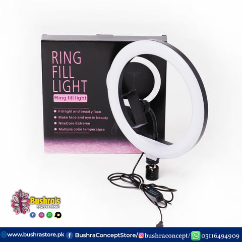 26cm Ring Light With Phone Holder & 3 Shades Of Colour For Videos Photography Studio & Lightining