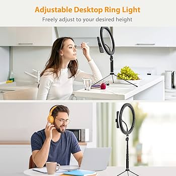 26cm Ring Light With Phone Holder & 3 Shades Of Colour For Videos Photography Studio & Lightining
