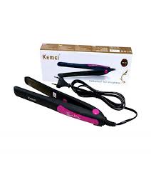 Professional Hair Straightener KM 328, 1-Inch Slim Ceramic Plates, Mini Flat Iron for Short Hair, Bangs & Precision Styling, Fast Heat Up, Adjustable Temperature