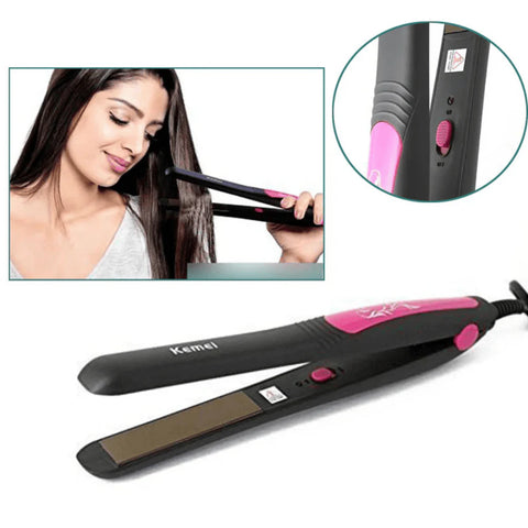 Professional Hair Straightener KM 328, 1-Inch Slim Ceramic Plates, Mini Flat Iron for Short Hair, Bangs & Precision Styling, Fast Heat Up, Adjustable Temperature