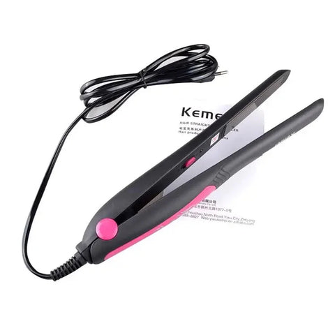 Professional Hair Straightener KM 328, 1-Inch Slim Ceramic Plates, Mini Flat Iron for Short Hair, Bangs & Precision Styling, Fast Heat Up, Adjustable Temperature