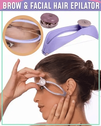 Slique Women Hair Removal Epilator Mini Facial Hair Remover Spring Threading Face Defeatherer for Cheeks Eyebrow DIY Makeup Beauty Tool