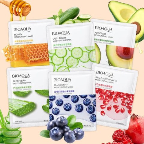 Bioaqua Pack Of 5 Moisturizing Face Sheet Mask Improving Dryness Mask